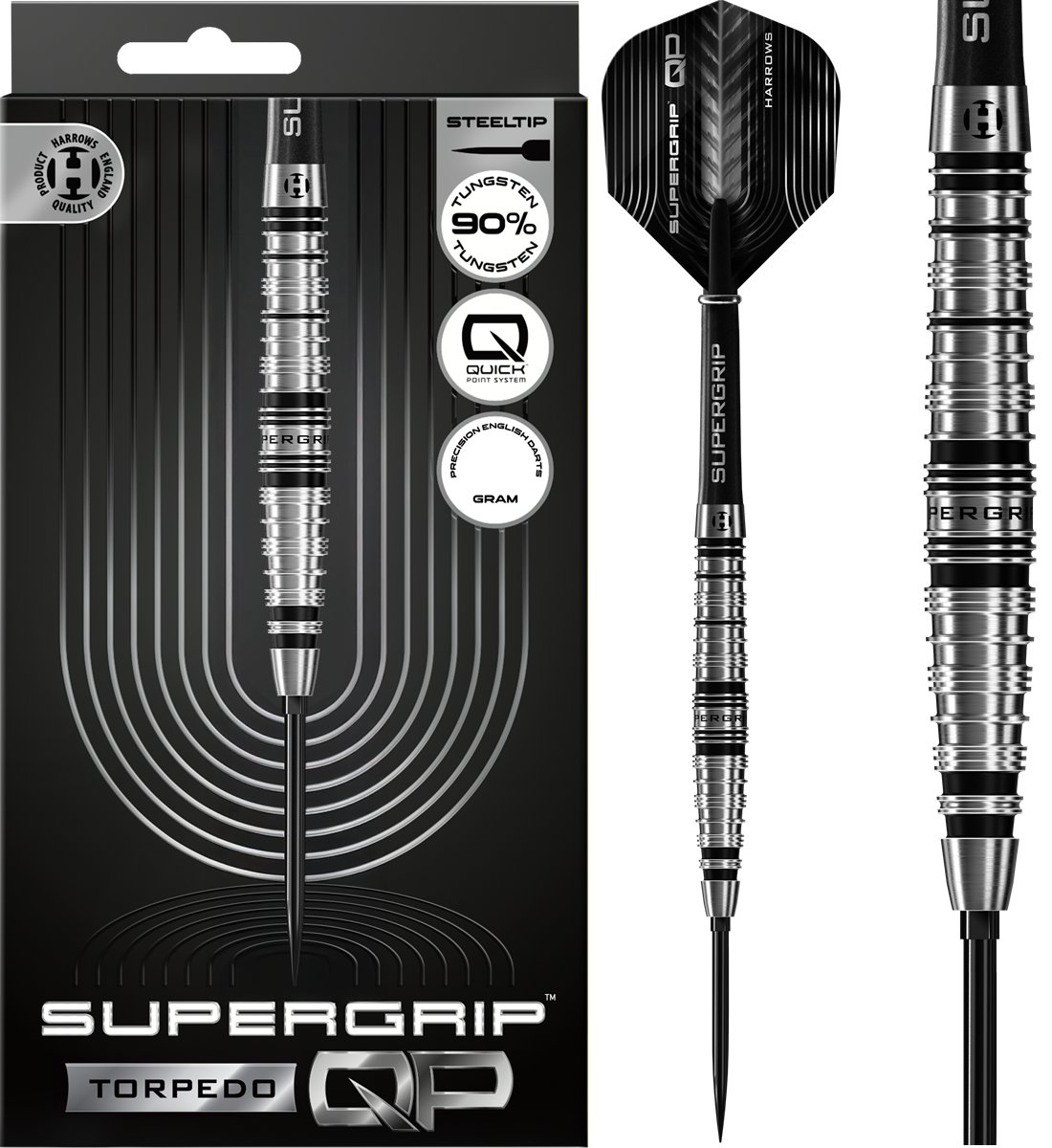 Harrows Supergrip QP Torpedo 90% Steeldarts 22/23/24 Gramm Steeldarts
