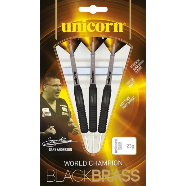 Unicorn Black Brass Gary Anderson Steel Dart.27g Steeldarts Unicorn Black Brass Gary Anderson Steel Dart.27g Steeldarts