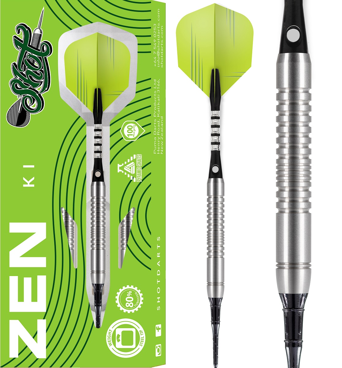 SHOT! Zen Ki 80% Tungsten Softdarts 18/20 Gramm Softdarts