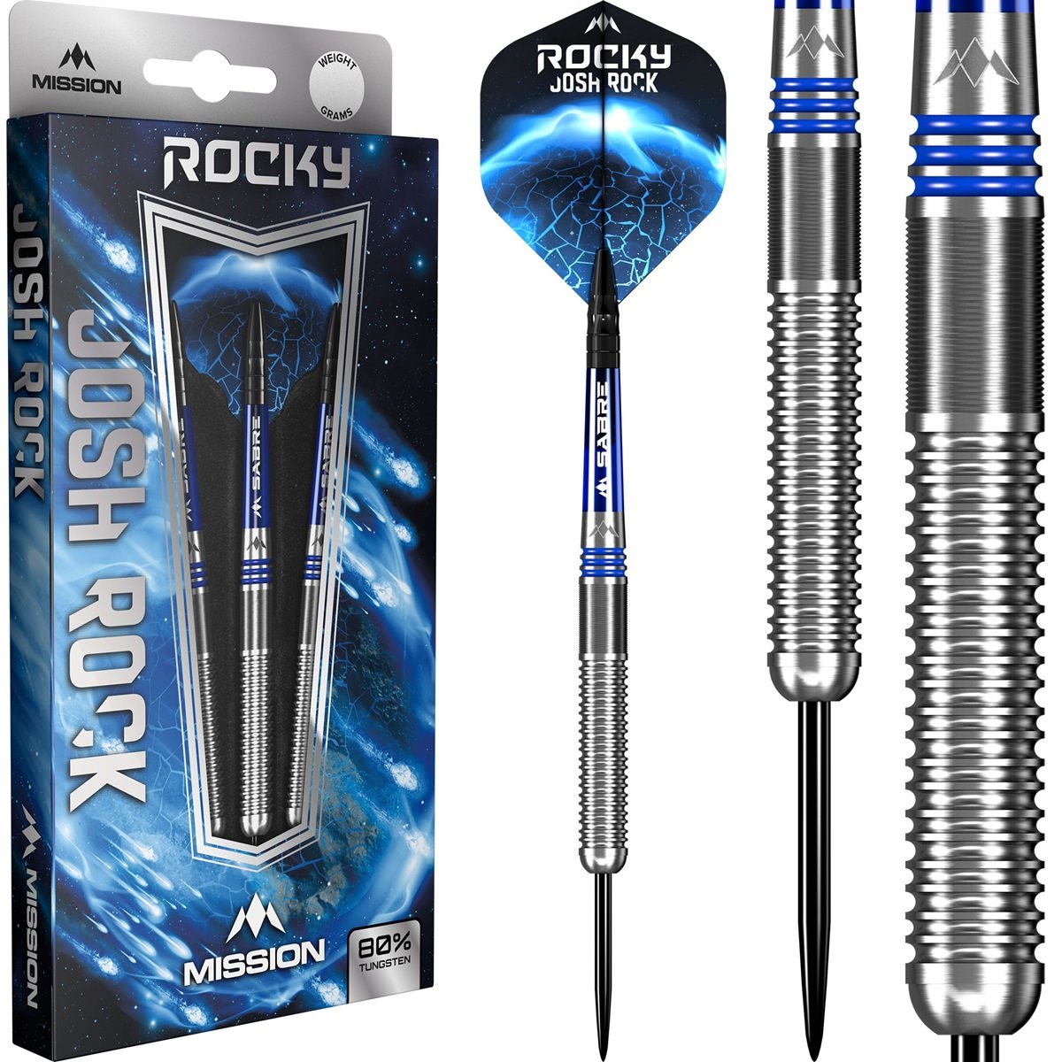 Mission Josh Rock Silver & Blue 80% Steeldarts 25 Gramm Steeldarts
