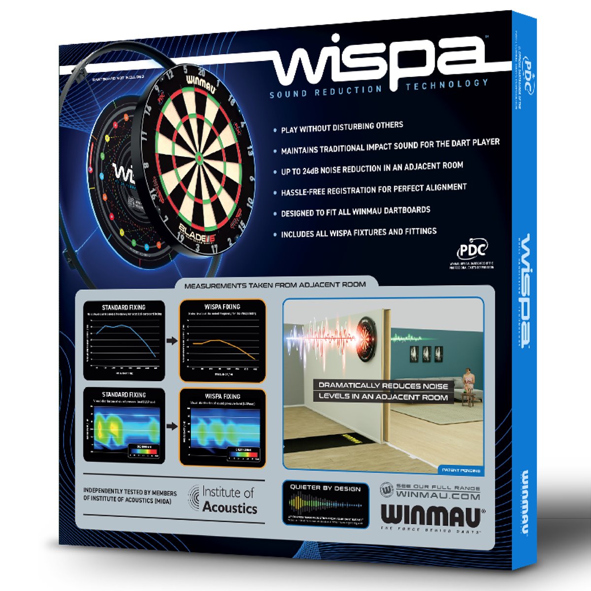 Winmau Wispa Schallschutz für Steeldartboards Steel Dartscheibe