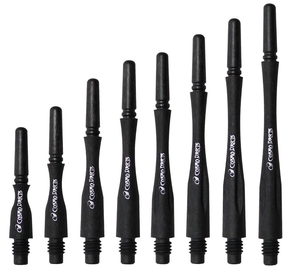 Cosmo Darts Carbon Fit Shafts Hybrid Locked  Schwarz 4 Stück  Shafts
