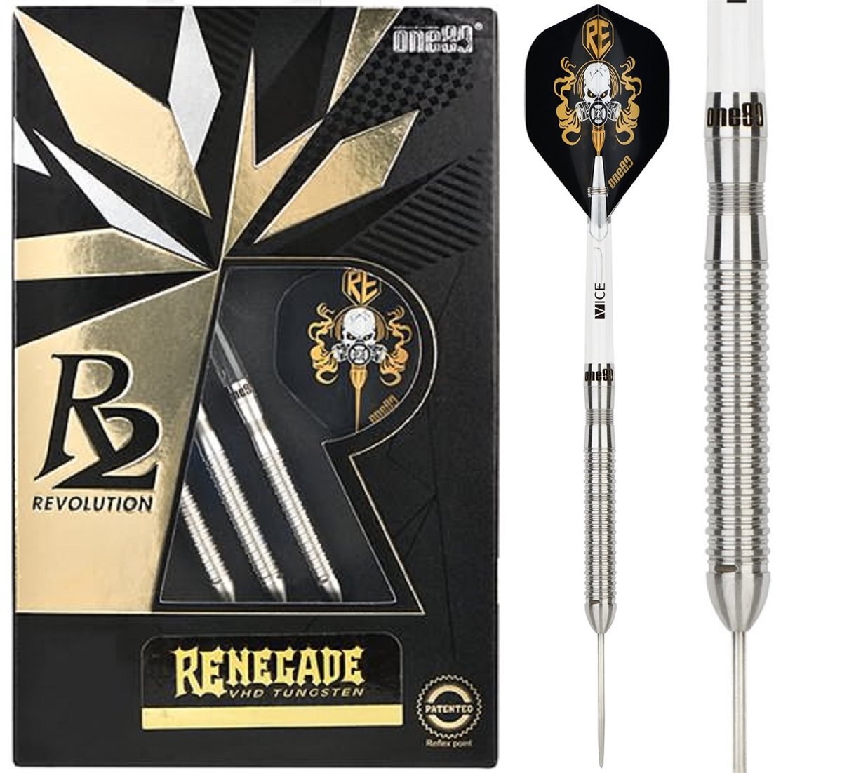 R2 Renegade Re-Flex Points 1,5 mm Steeldart 26 Gramm ONE80 Steeldarts