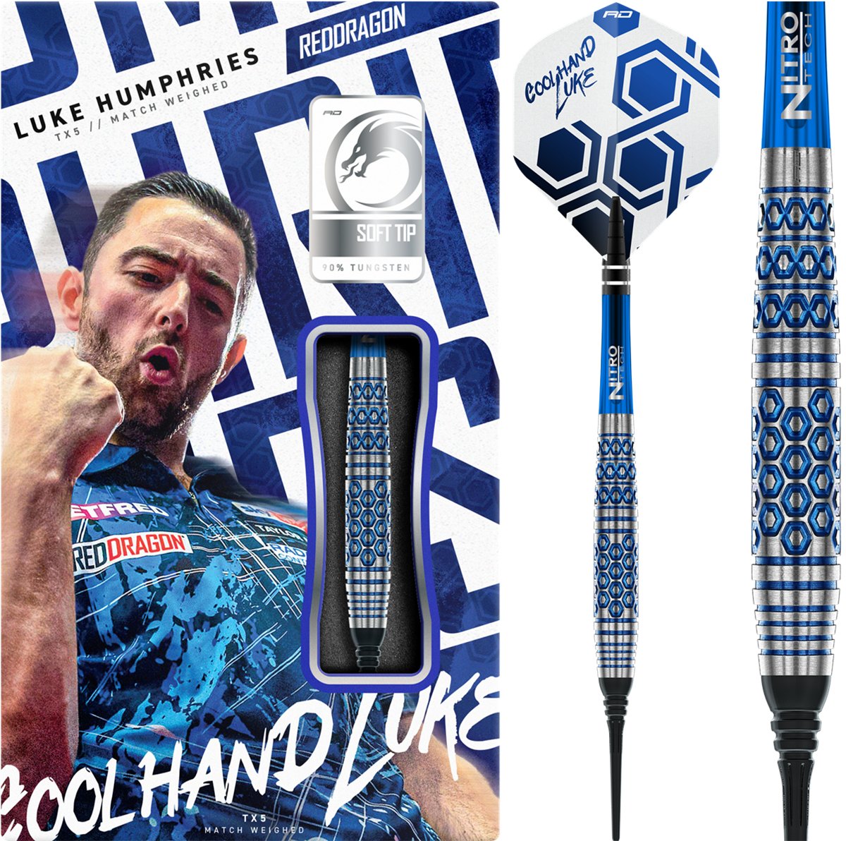Reddragon Luke Humphries TX5 90% Softdarts 20 Gramm Softdarts