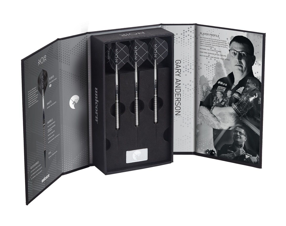 Unicorn Gary Anderson Noir 70% Tungsten Soft Tip Darts 18 Gramm Softdarts