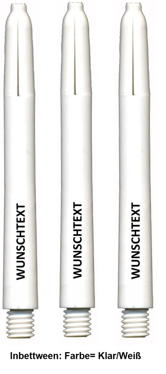 Dart Nylon Shaft mit eigenem Aufdruck 10 Set (30 Shafts) Weiß Shafts