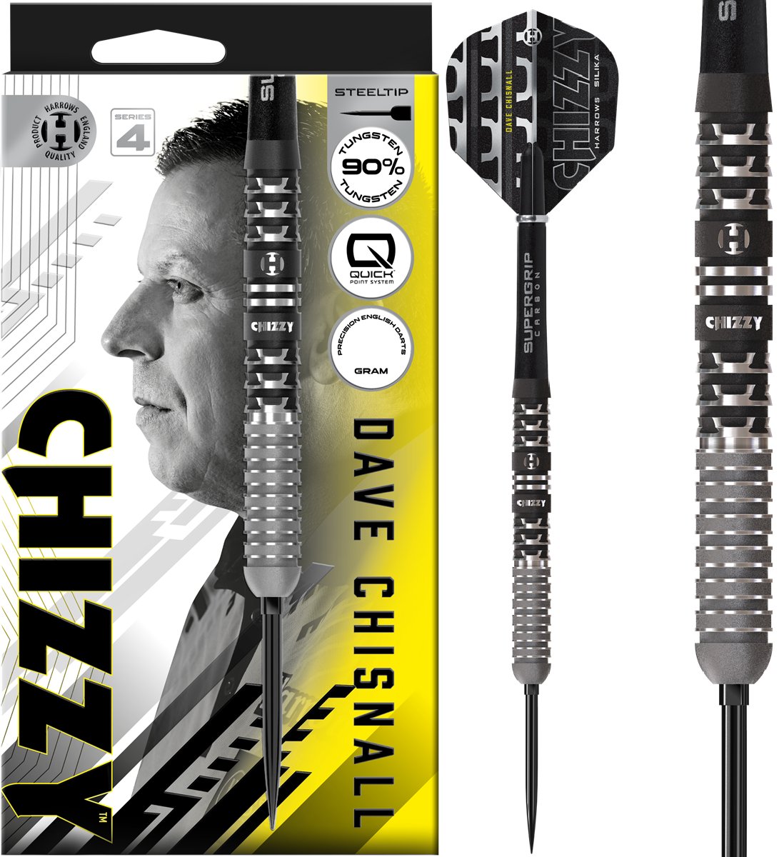 Harrows Dave Chizzy Chisnall G4 90% Quick Point Steeldarts 22/23/24/26 Gramm Steeldarts