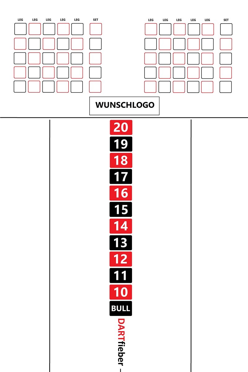 Dartfieber Scoreboard Eigener Aufdruck Schreibtafel