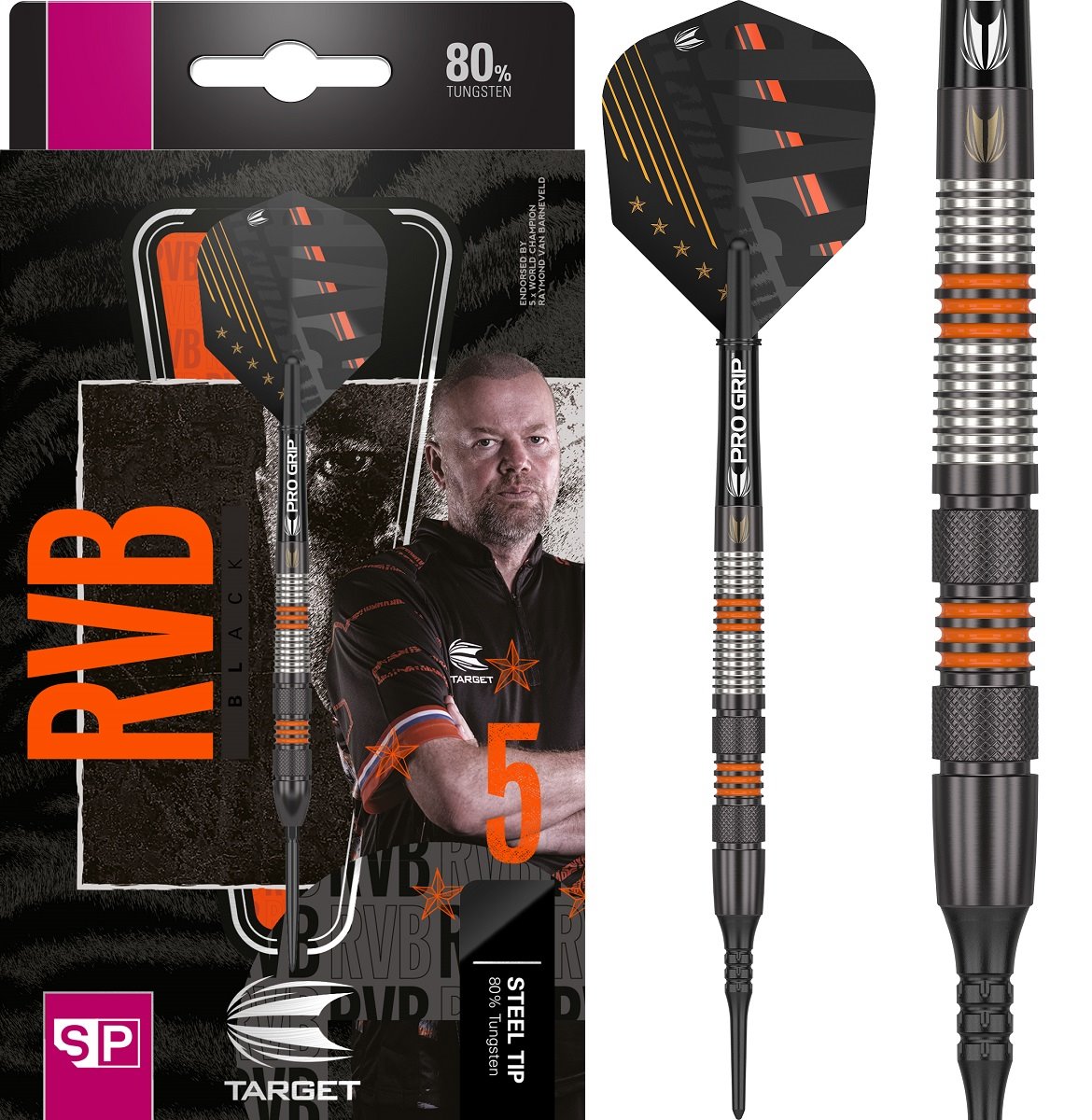 Target Raymond van Barneveld RvB Black 80% 2023 Softdarts 18 Gramm Softdarts