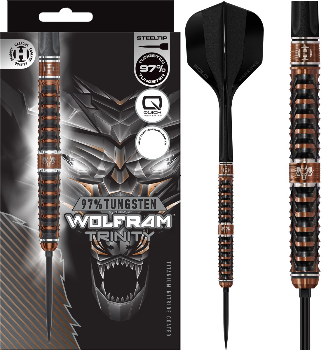 Harrows Wolfram Trinity QP 97% Steeldarts 21/22/23/24/25/26 Gramm Steeldarts