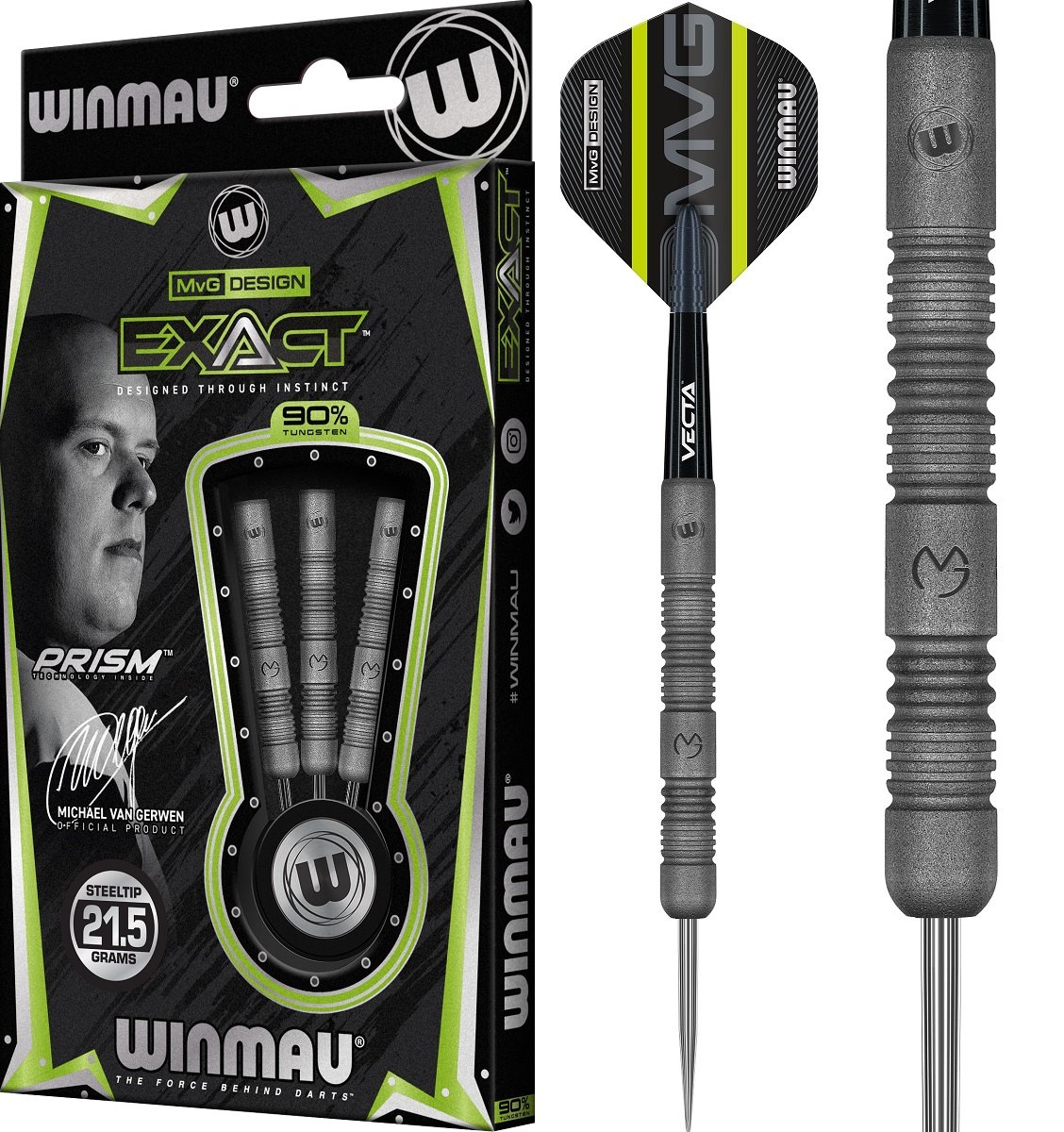Winmau Michael van Gerwen Exact Steel Darts 21,5/23/24/25 Gramm Steeldarts