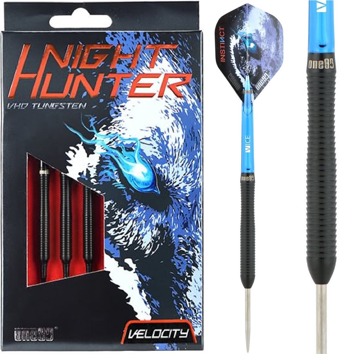 ONE80 Nighthunter Velocity Steeldarts ONE80 22/24 Gramm Steeldarts