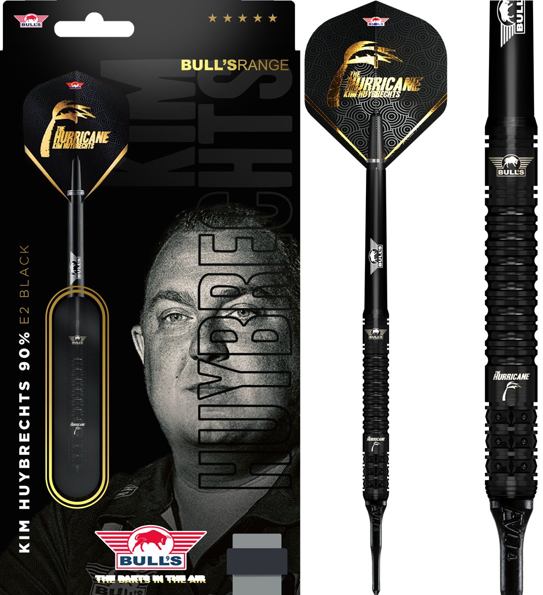 Bull´s Kim Huybrechts E2 Full Black 90% Softdarts 20 Gramm Softdarts