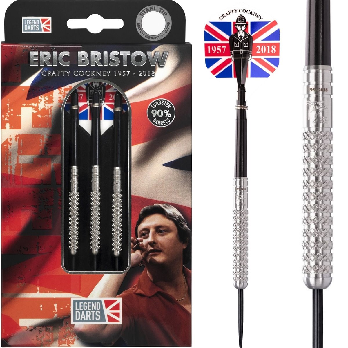 Eric Bristow Crafty Cockney Silver Knurled Steeldarts 26 Gramm Steeldarts