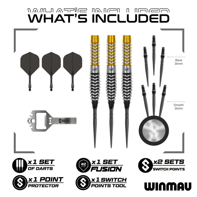 Winmau Exion Torpedo Switch Point 90% Steeldarts 22/23/24 Gramm Steeldarts