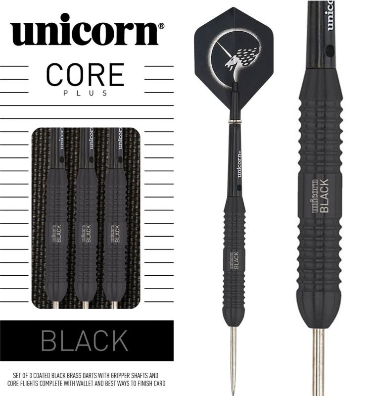 Unicorn Core Black Brass Steel 26g Steeldarts