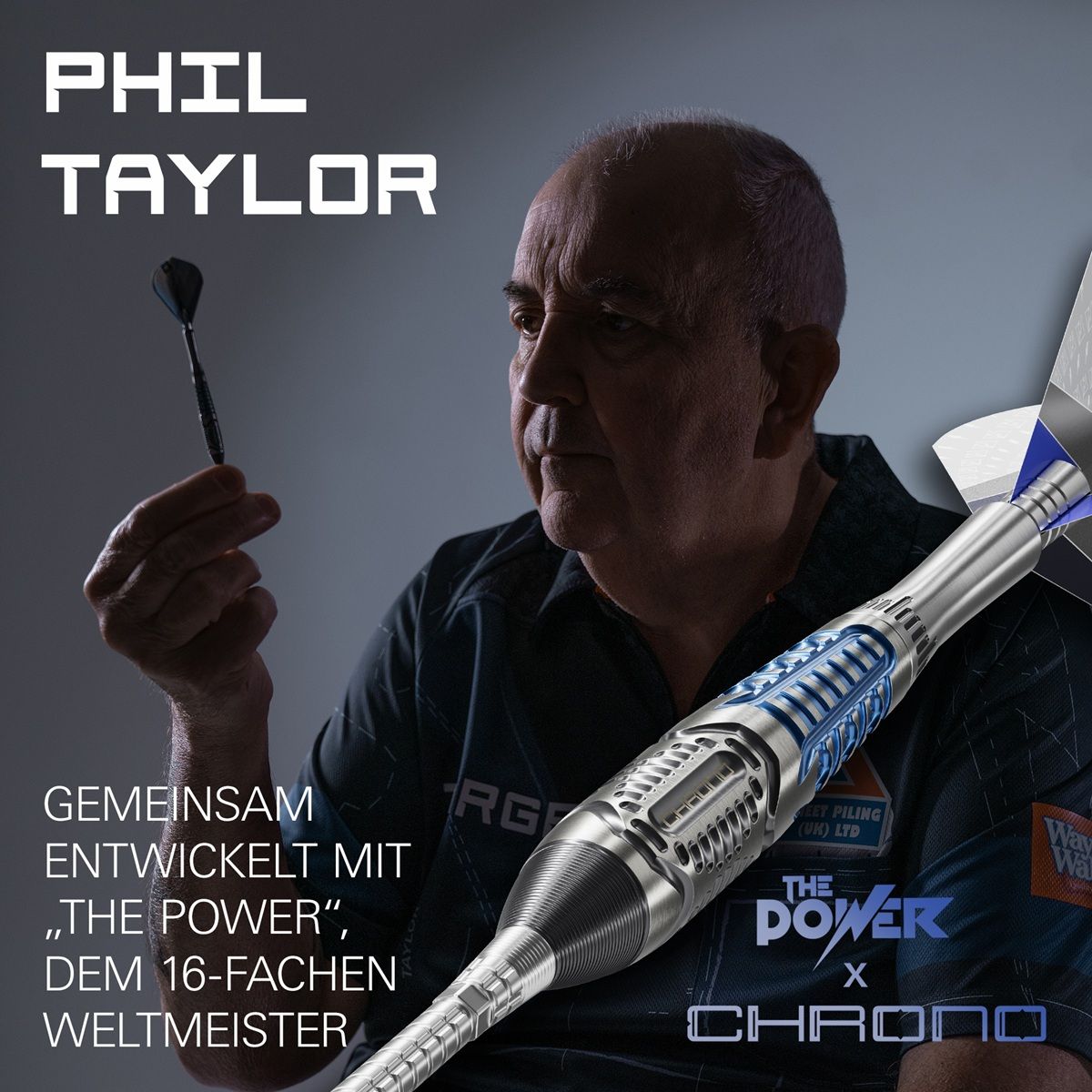 Target Phil Taylor Power Chrono SP 95% Steeldarts 22/24/26 Gramm Steeldarts