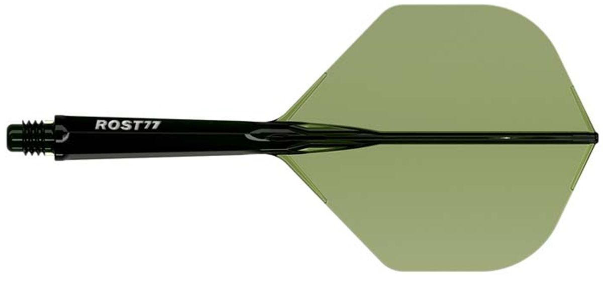 Cuesoul Dart Flight/Shaft ROST 77 Transparent Dunkel Grün Small Standard Flights