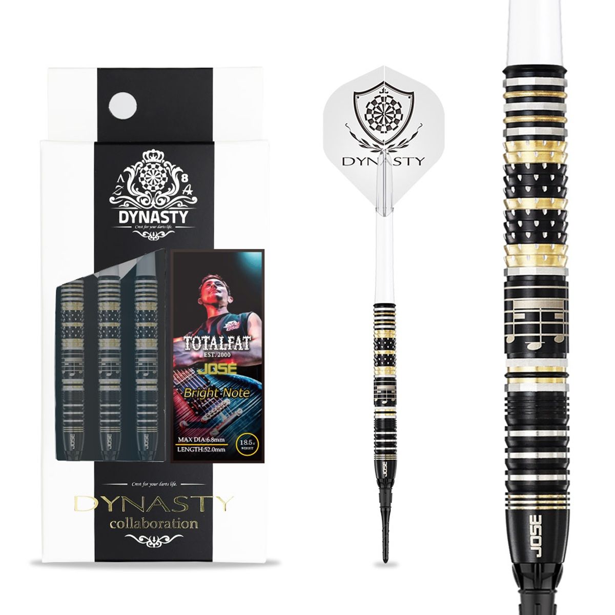 Dynasty collaboration Bright Note TOTALFAT Jose 90% Softdarts 18,5 Gramm Softdarts