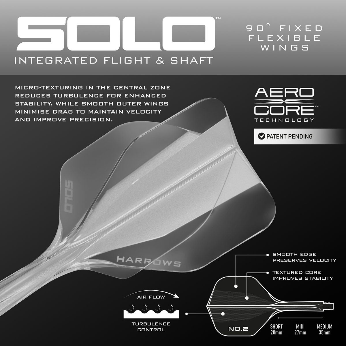 Harrows Solo 2 Shaft/Flight System Standard Shafts