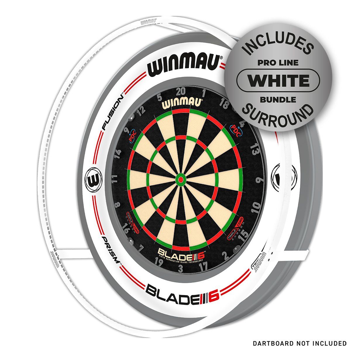 Winmau Plasma ICE Weiß Dartboart Licht + Surround Boardzubehör