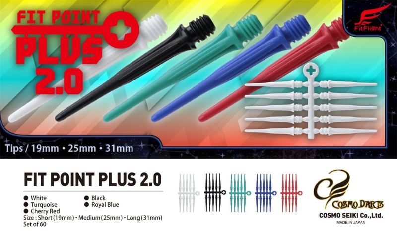 CosmoDarts Fit Point PLUS 2.0 60 Stück 2BA 19/25/31 mm Tips Kunststoffspitzen
