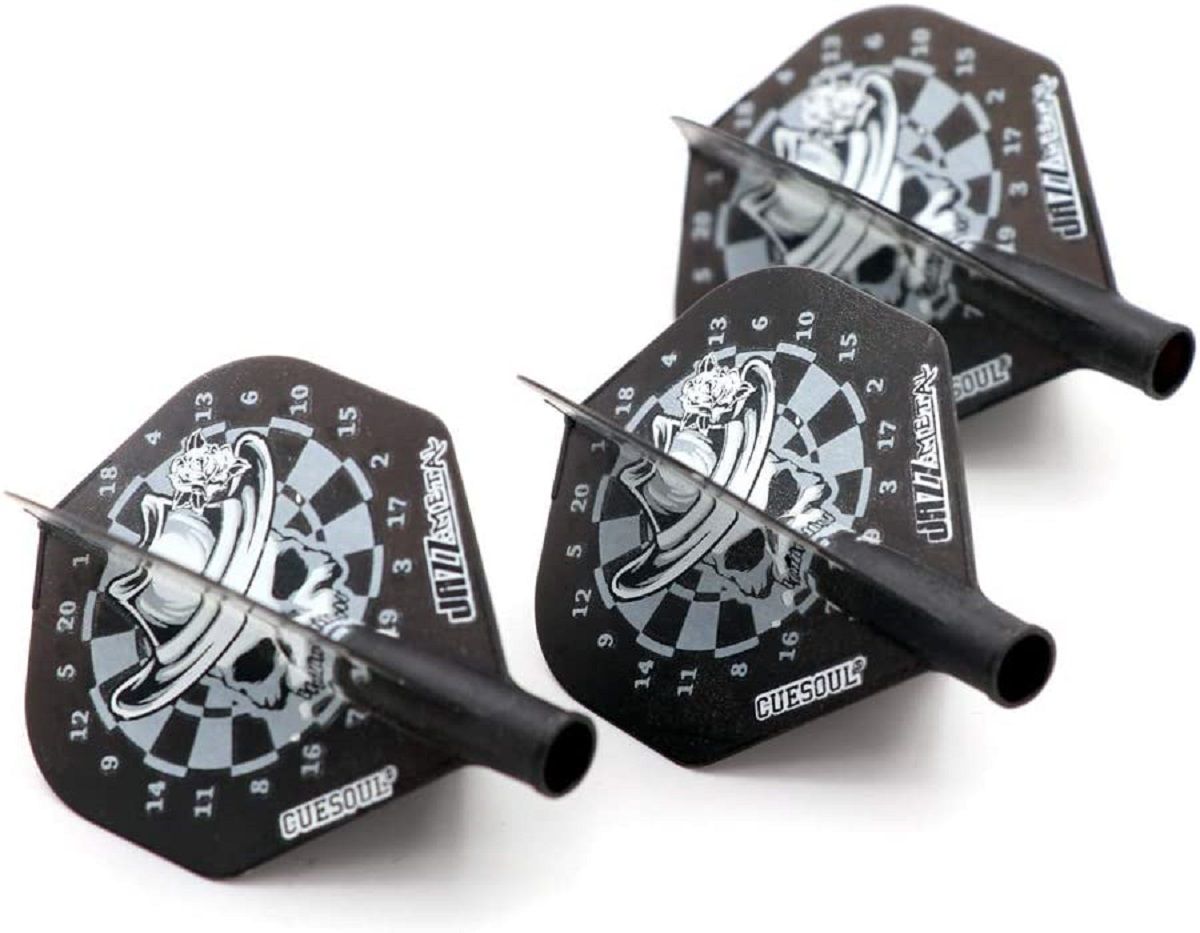 Cuesoul TERO AK4 Dart Flight Weiß Skull Schwarz Standard Flights