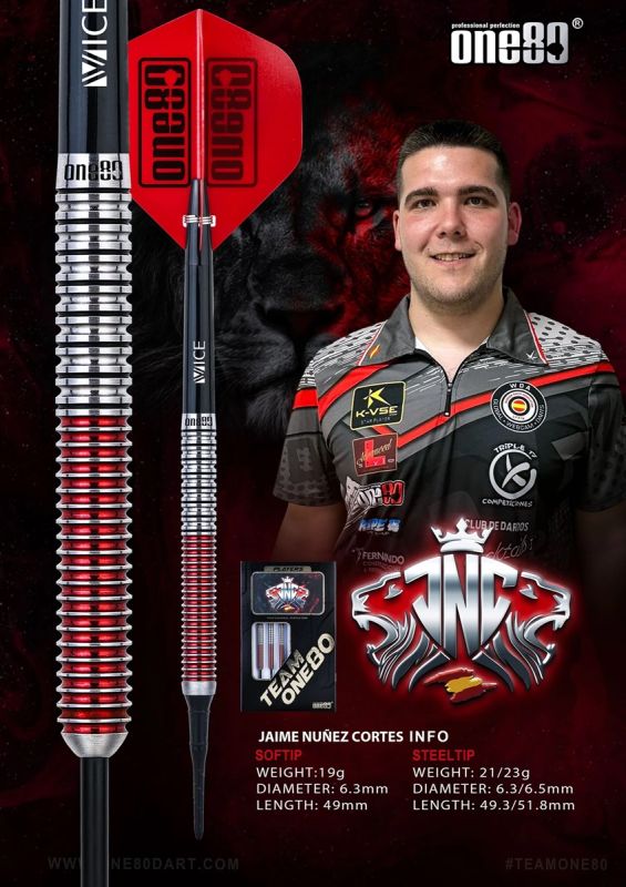 One80 Jaime Nuñez Cortes Signature Sorftdart 19 Gramm Softdarts