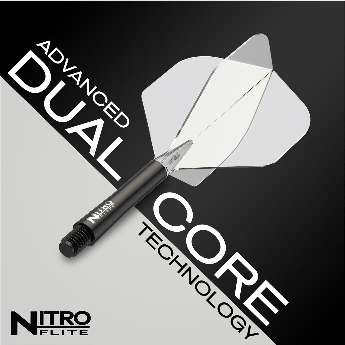 RedDragon Nitro Flite Integrated Flight/Shaft Schwarz Standard Shafts