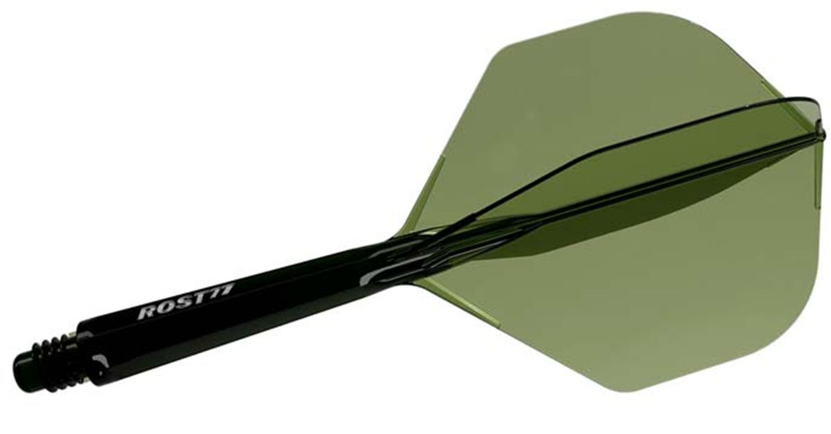 Cuesoul Dart Flight/Shaft ROST 77 Transparent Dunkel Grün Small Standard Flights