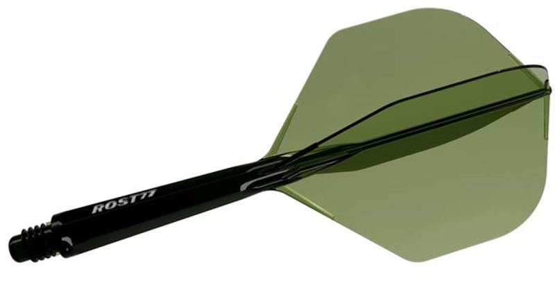 Cuesoul Dart Flight/Shaft ROST 77 Transparent Dunkel Grün Small Standard Flights
