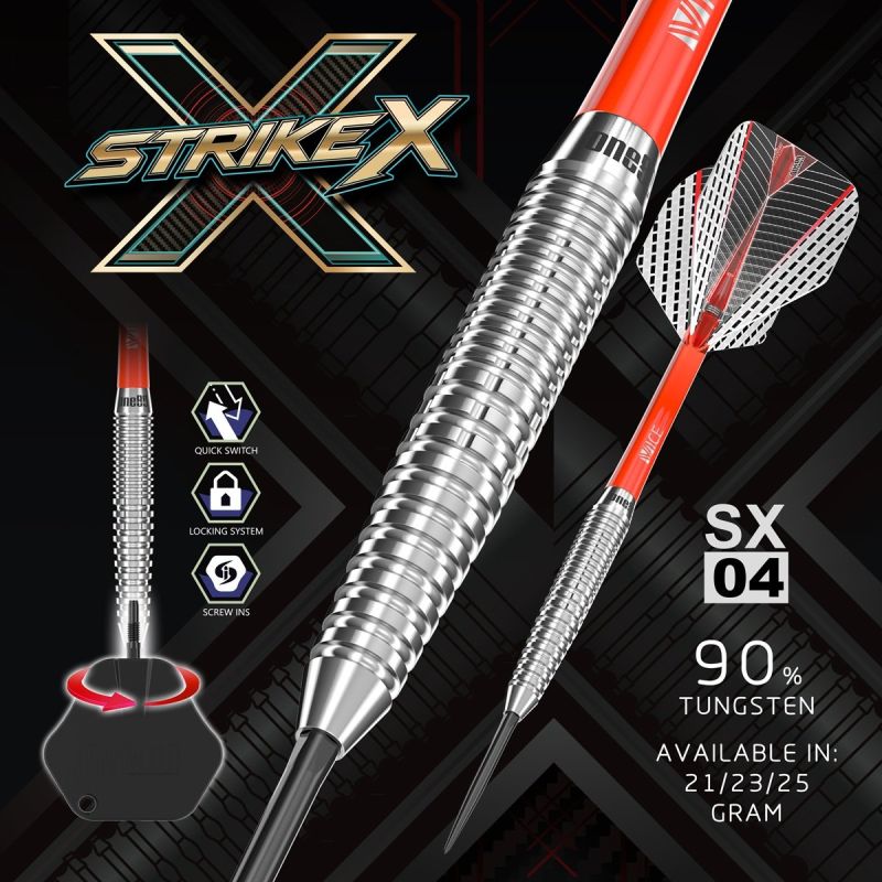 ONE80 Strike X SX04 90% Steeldarts 21/23/25 Gramm Steeldarts