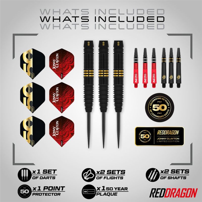 Reddragon Jonny Clayton 50 Years Limited Edition 90% Steeldarts 22 Gramm Steeldarts