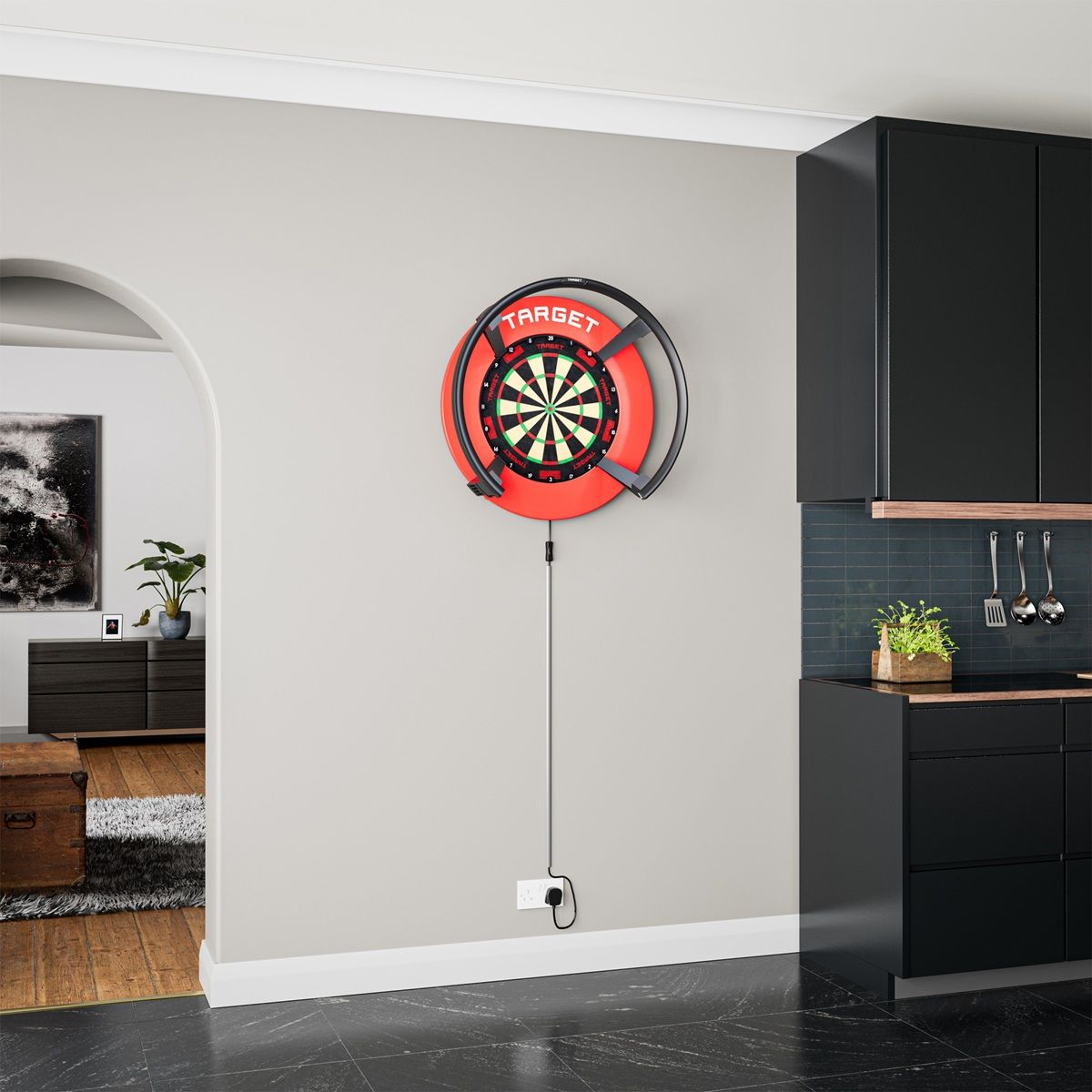 Target Notched Surround Catchring Schwarz/Rot/Grau Auffangring