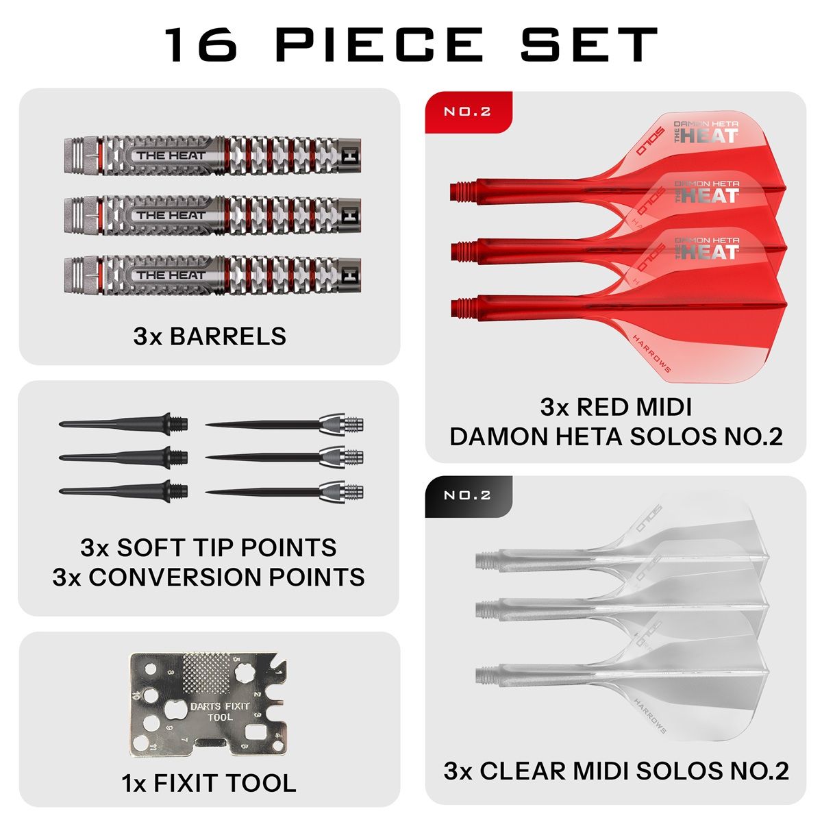 Harrows Damon Heta GEO 90% Softdarts 18 Gramm Softdarts