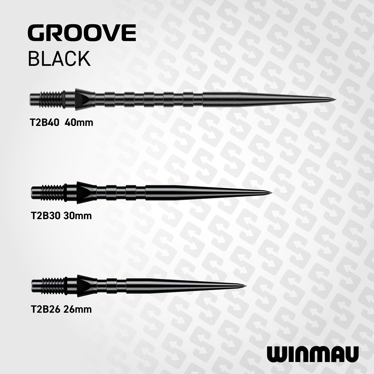 Winmau Switch Points Groove 26/30/40 mm Silber/Schwarz Wechselspitzen
