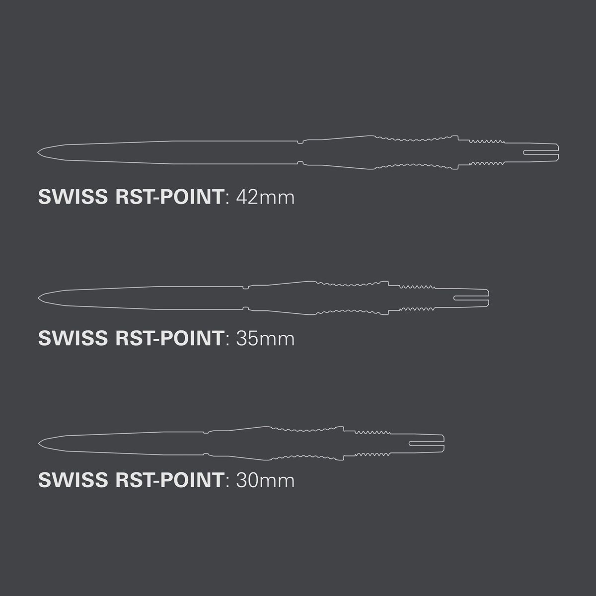 Target Swiss Point Storm Signature RST 30/35/42 mm Gold/Schwarz/Silber Wechselspitzen