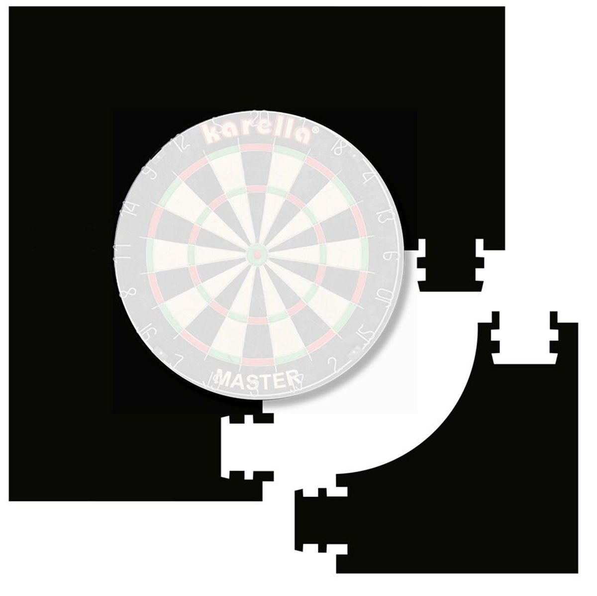 4 tlg. Karella Wandschutz Catchring Quadro Quadratisch Steel Dartscheibe Auffangring