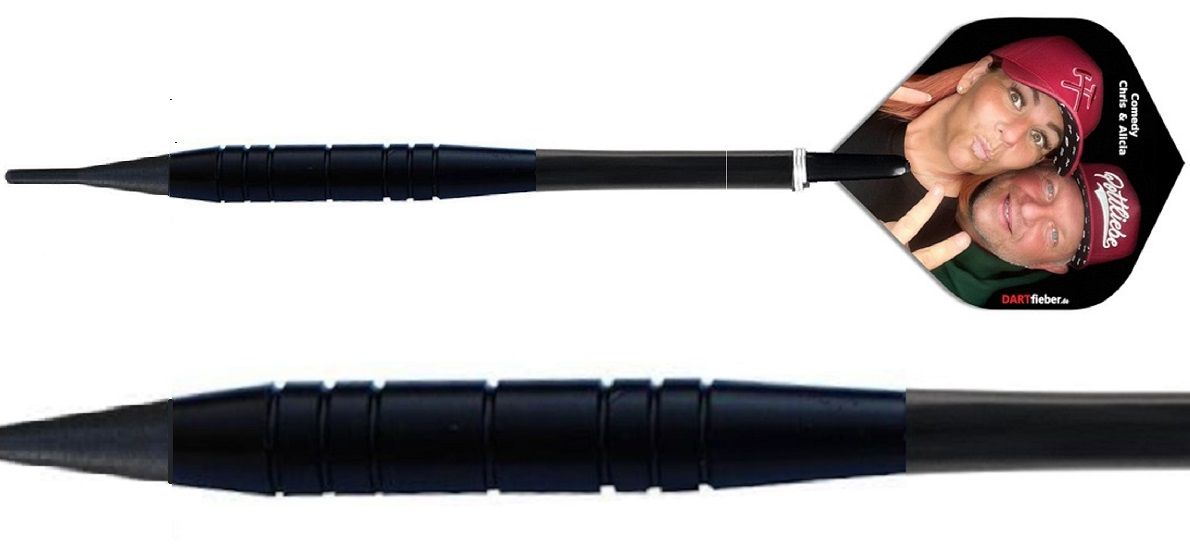 Starter-Set Softdart Board Karella Premium Silver Chris und Alicia Edition E-Dartscheibe