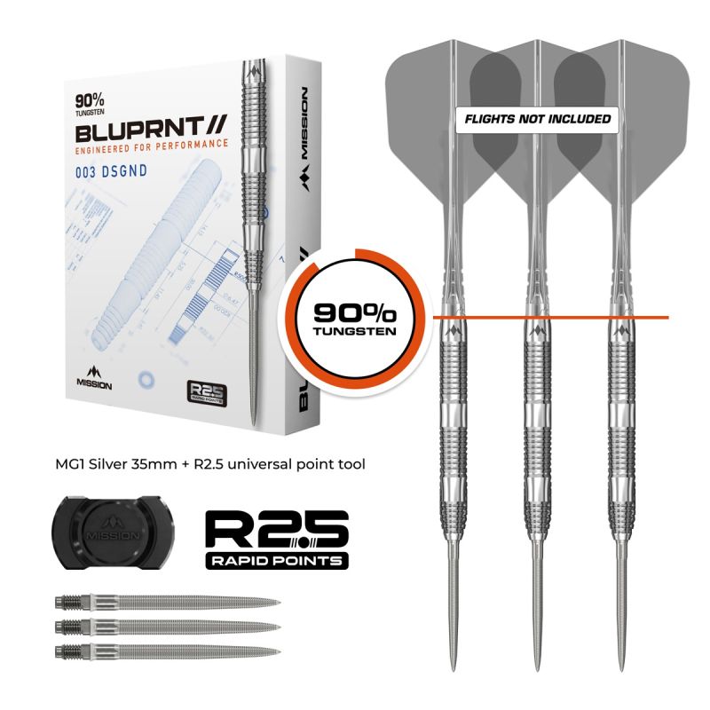 Mission BLUPRNT DSGND R2.5 RP 90% Steeldarts 21/23 Gramm Steeldarts