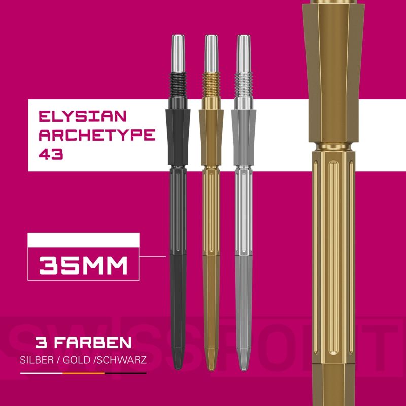 Target Swiss Point Elysian Archetype 43 30/35/42 mm Gold/Schwarz/Silber Wechselspitzen