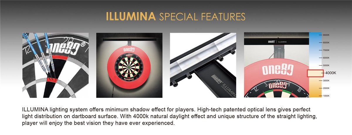 one80 LED Beleuchtungssystem Illumina für Dartboards Dartscheiben Boardzubehör