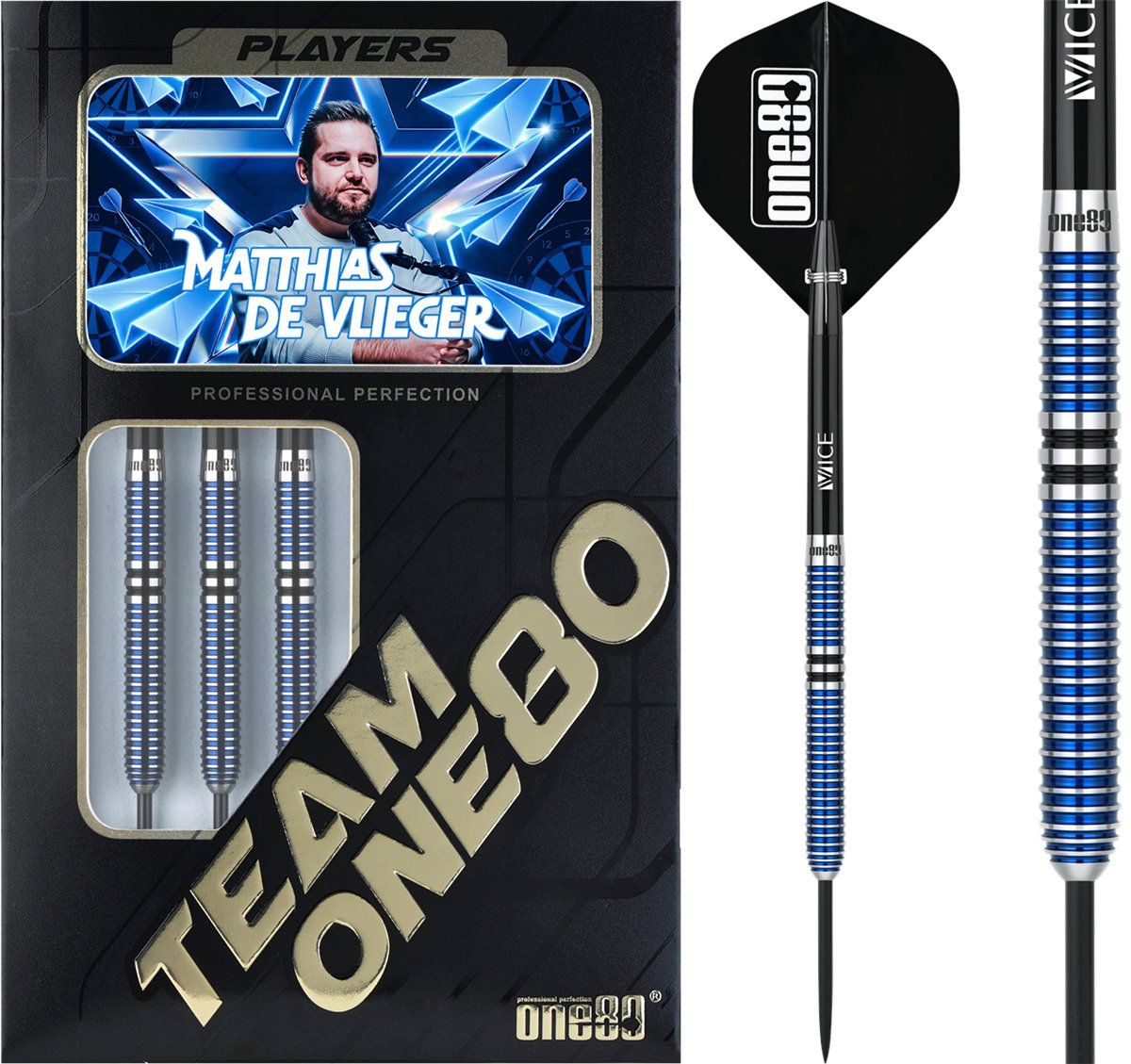 ONE80 Matthias De Vlieger 90% Steeldarts 22/24 Gramm Steeldarts