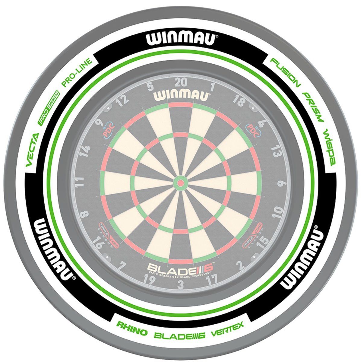 1 tlg. Winmau Advance Weiß/Grün Catchring Dart Surround Auffangring