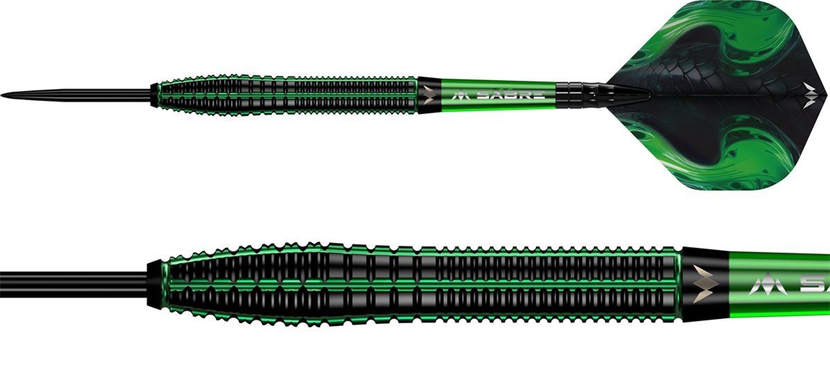 Mission Venom Darts Black & Green Electro Plated 90% Steeldarts 23/25 Gramm Steeldarts