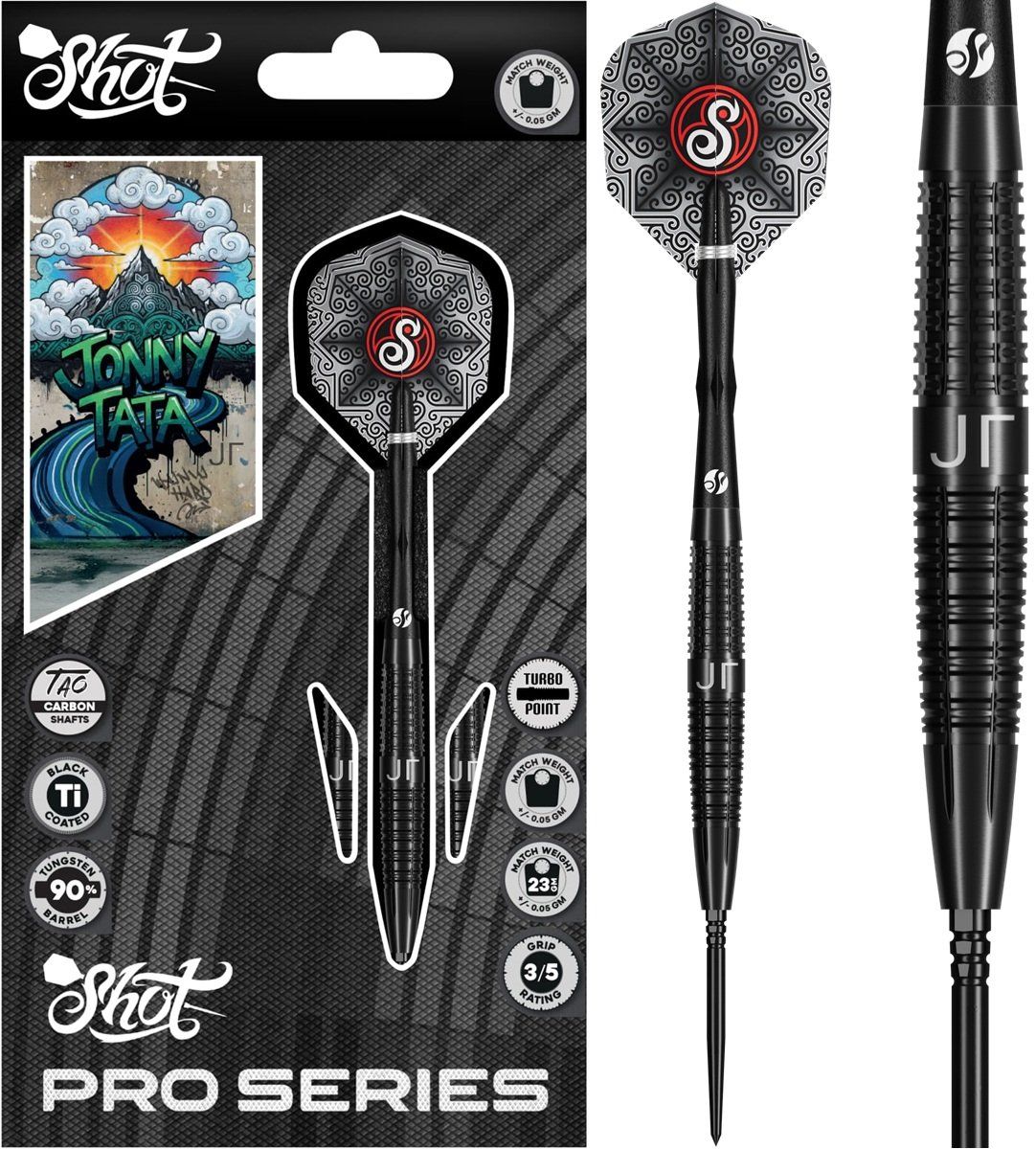 Shot! Pro Series Jonny Tata TP 90% Steeldart 24 Gramm Steeldarts