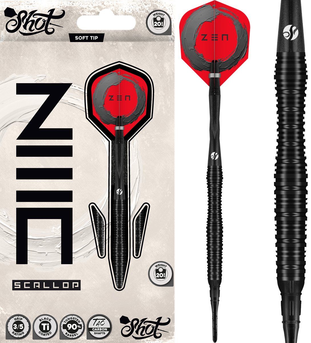 Shot! Zen Scallop 90% Tungsten Softdarts 20 Gramm Softdarts