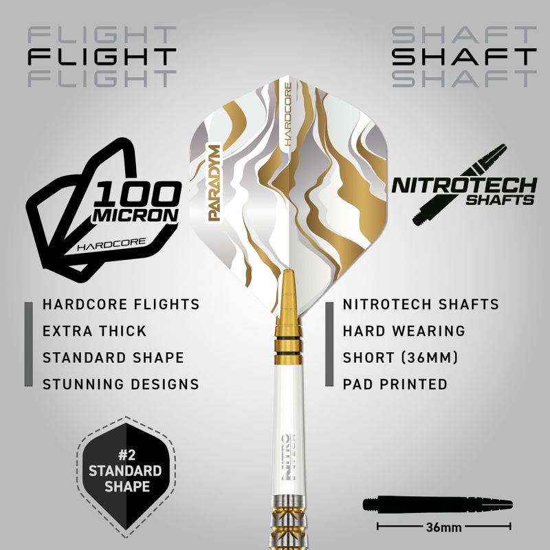 Reddragon Paradym Gold Torpedo 90% Steeldarts 23/25 Gramm Steeldarts