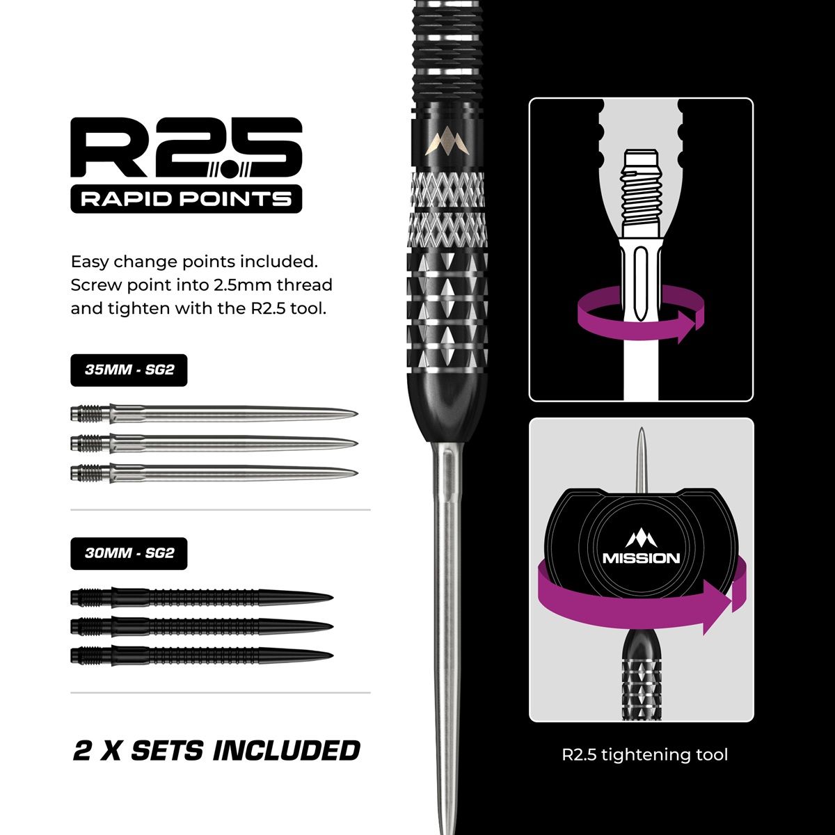 Mission Quantum RP 95% Steeldarts 21/23 Gramm Steeldarts
