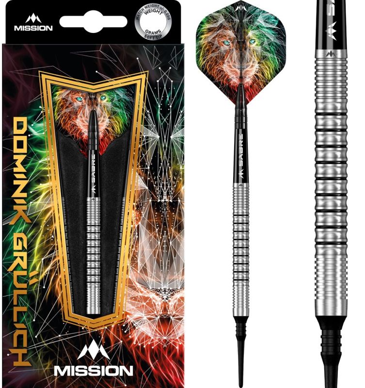 Mission Dominik Grüllich 95% Silver-Black Rings Softdarts 18 Gramm Softdarts